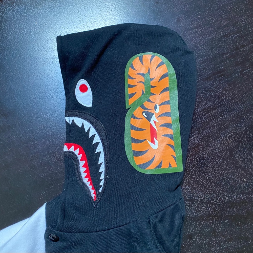 A Bathing Ape Shark Sweat Varsity Hoodie Jacket - Picture 6 of 7